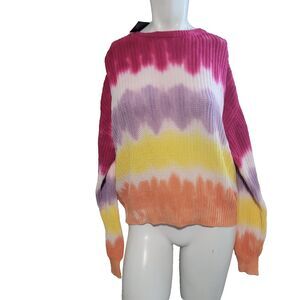 NEW Wild Fable XS knit sweatshirt top tye dye longsleeve ribbed stretch